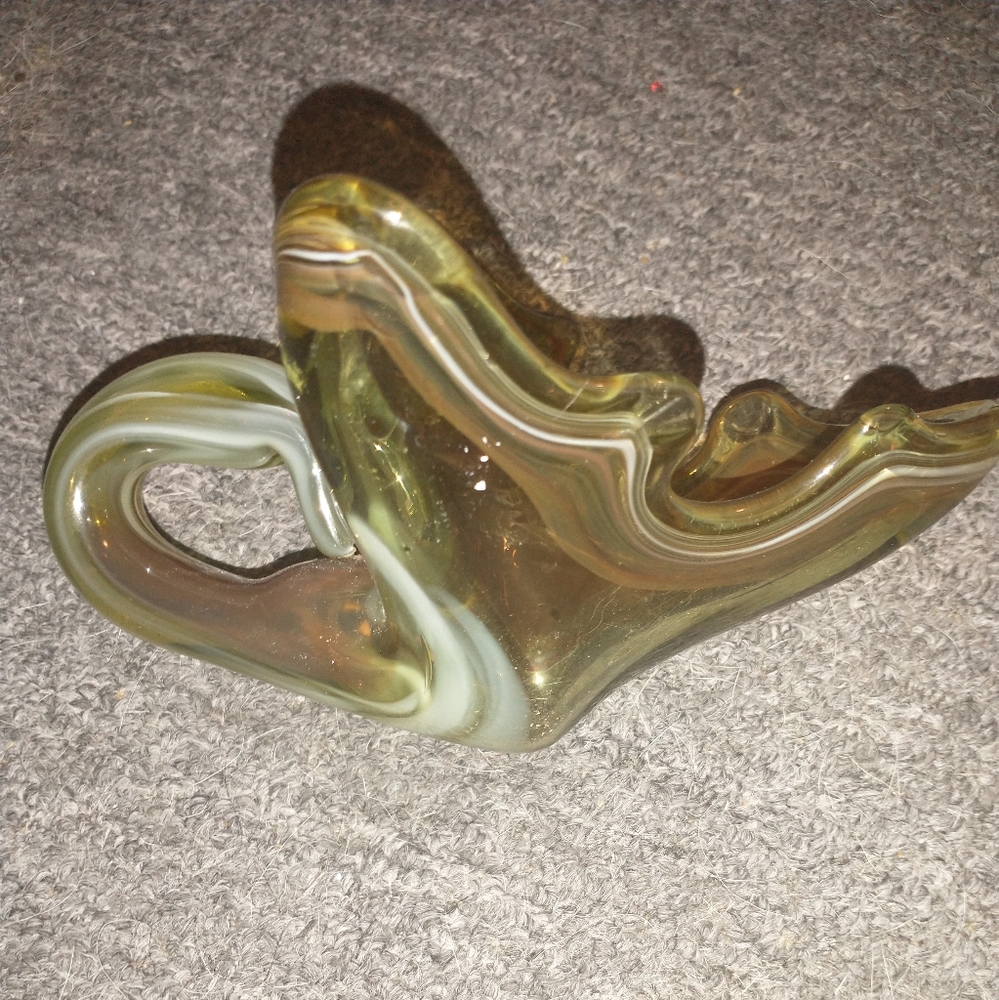 Sooner Vintage Glass hand blown Swirl art..